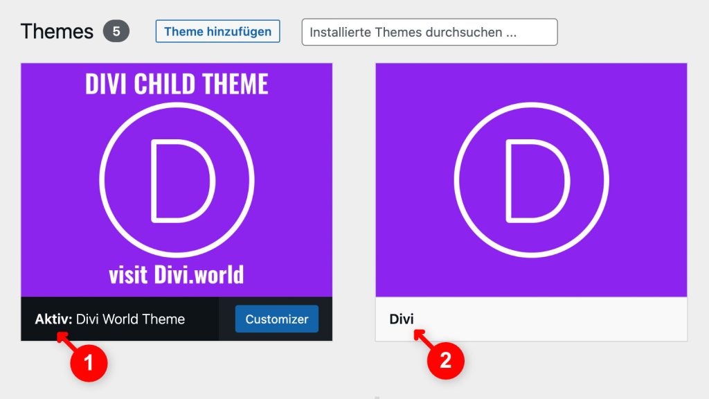 Umstellung auf Child-Theme nötig